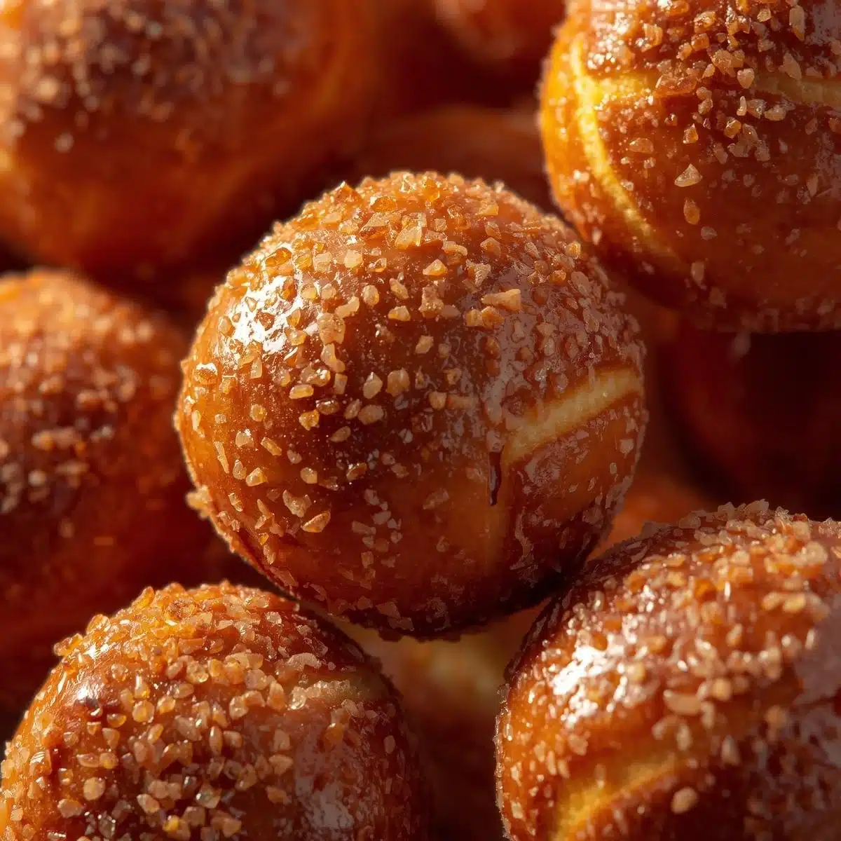 Plate of delicious cinnamon sugar soft pretzel bites