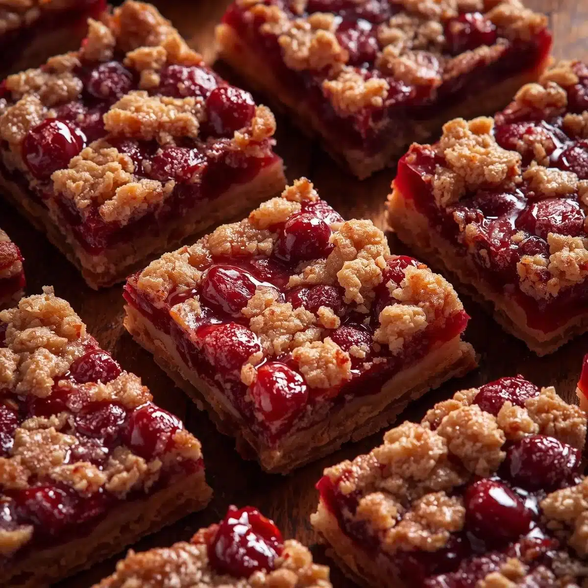 Delicious homemade Cranberry Crumb Bars ready to enjoy