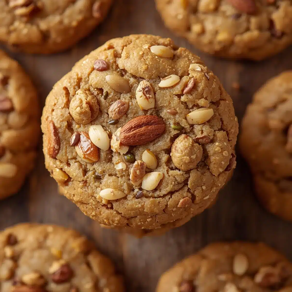 Healthy nut and seed energy cookies for a nutritious snack.