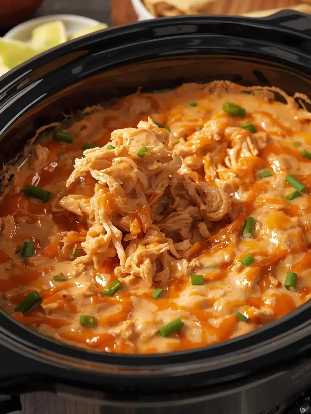 Delicious Buffalo Chicken Dip served with tortilla chips