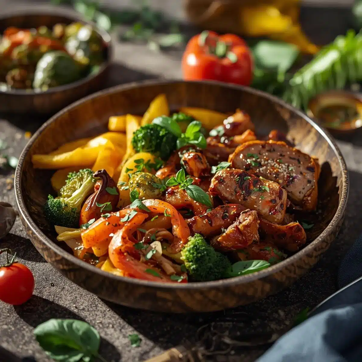 Variety of healthy dinner recipes featuring fresh ingredients and vibrant colors.