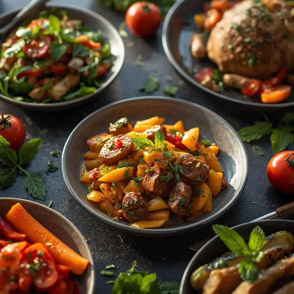 A colorful plate of healthy vegetarian dinner options for weight loss