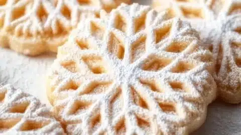 Plate of crisp and classic homemade pizzelle cookies