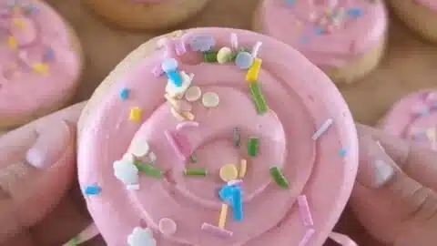 Delicious Crumbl Cookies assortment in a pink box