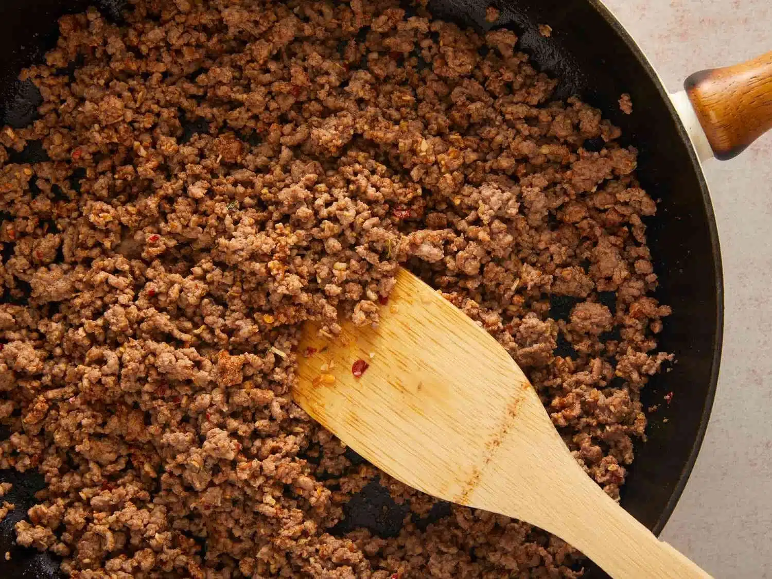 Ground beef seasoned with homemade taco seasoning for a flavorful dish