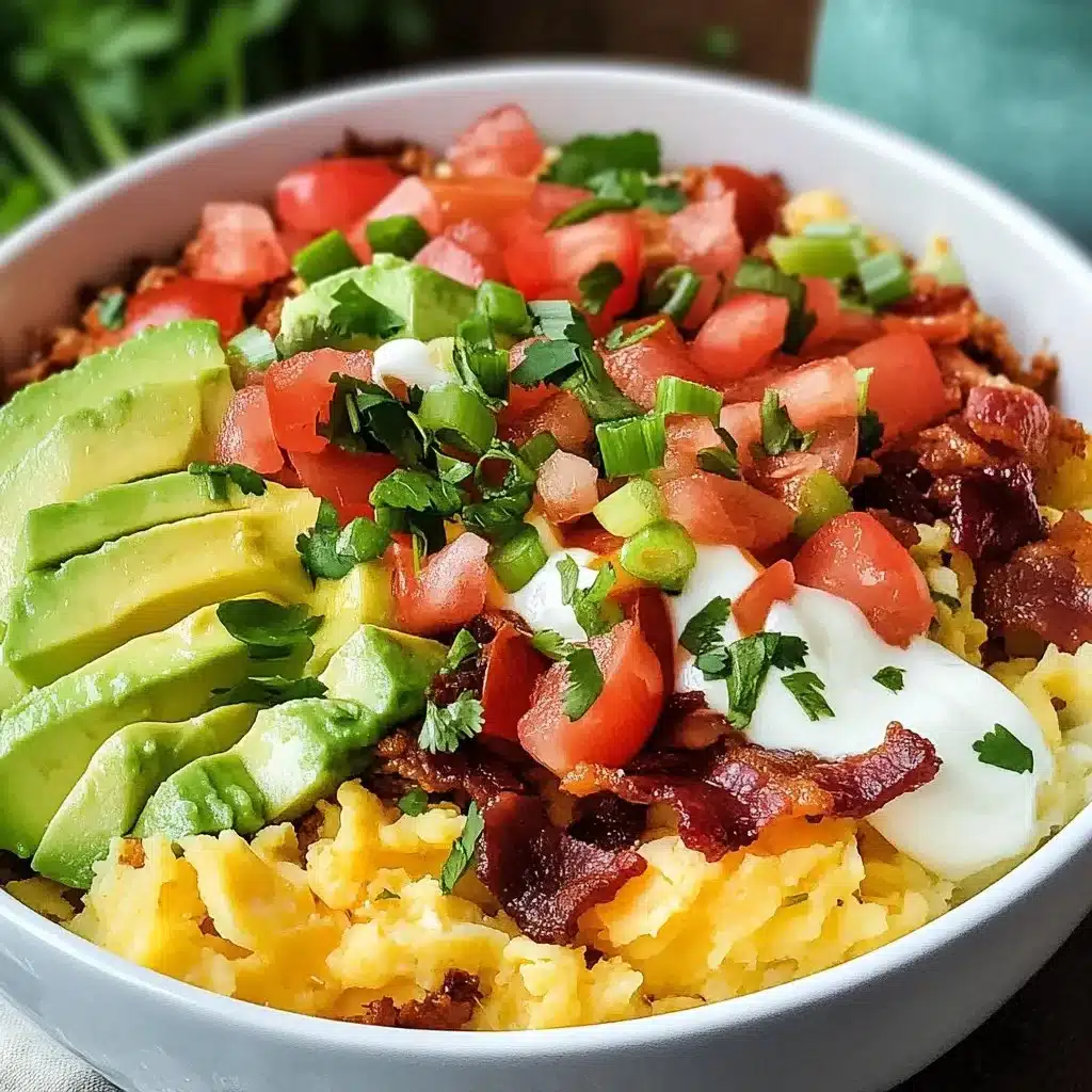 High protein breakfast bowls topped with fresh ingredients for a nutritious meal