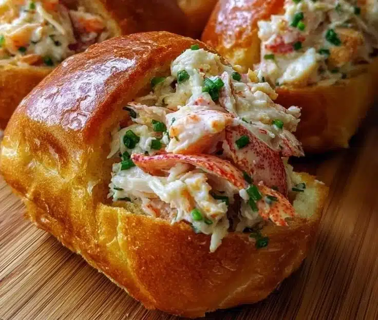 Kings Hawaiian Mini Lobster Rolls served on a platter with fresh ingredients