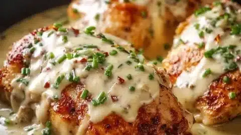 Texas Roadhouse Smothered Chicken topped with creamy Jack Cheese