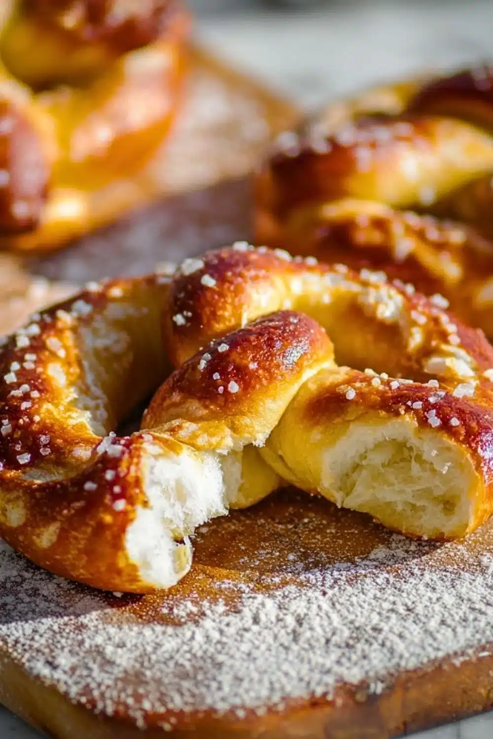 Delicious homemade soft pretzels baked to golden perfection