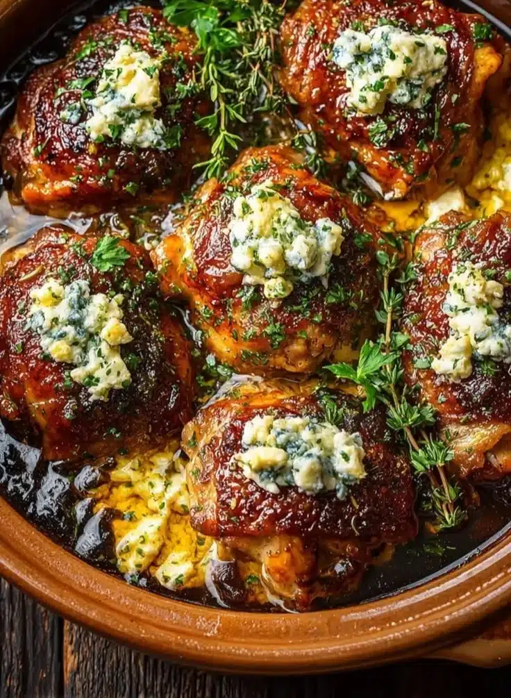 Slow Cooker Fig Jam served with Goat Cheese Chicken Thighs