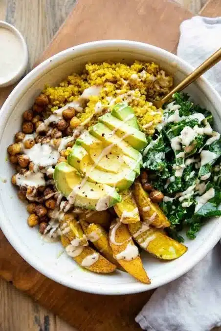 A selection of easy weeknight dinners served on a dining table.