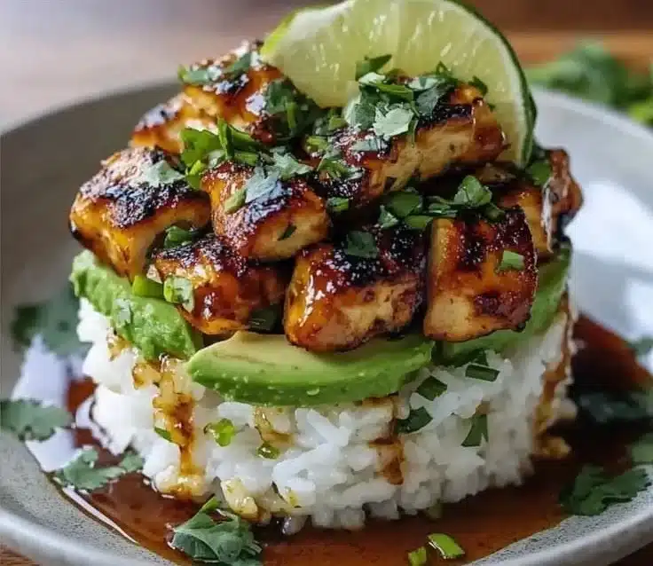 Delicious honey lime chicken stack recipe with vibrant ingredients