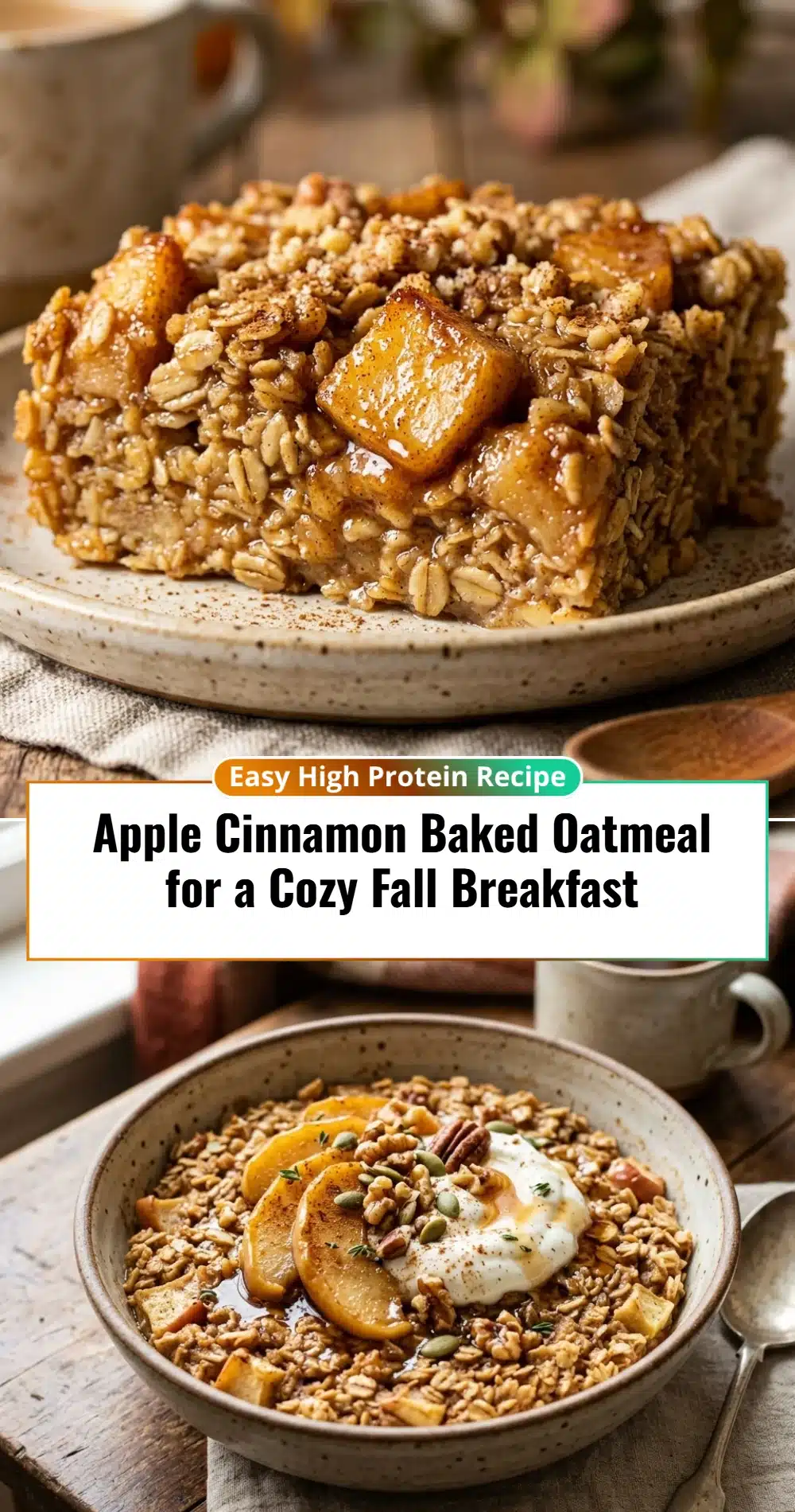 Apple Cinnamon Baked Oatmeal for a Cozy Fall Breakfast