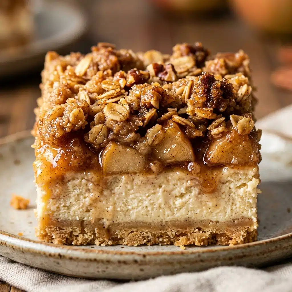 Apple Crumble Cheesecake Bars for Easy Fall Baking