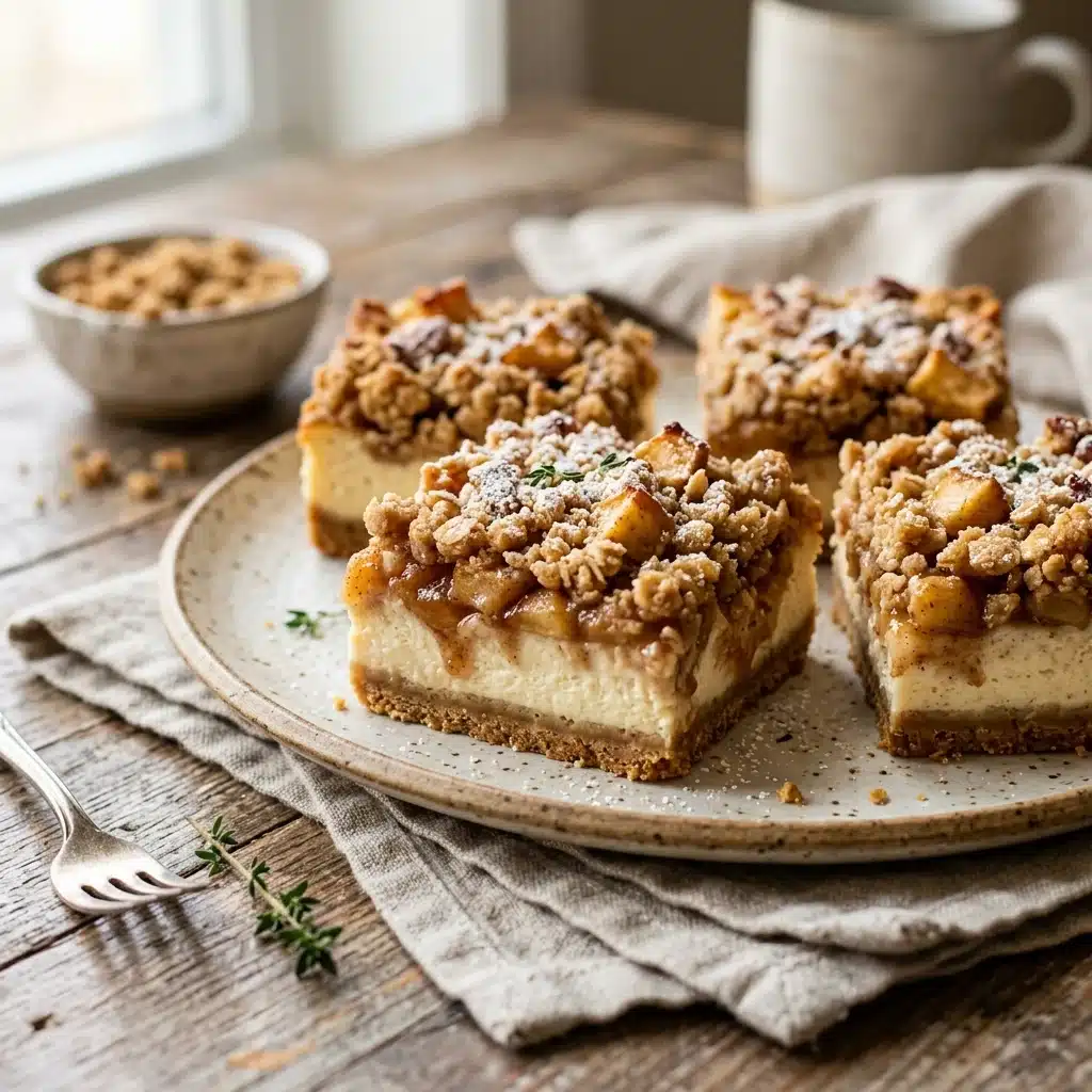 Apple Crumble Cheesecake Bars