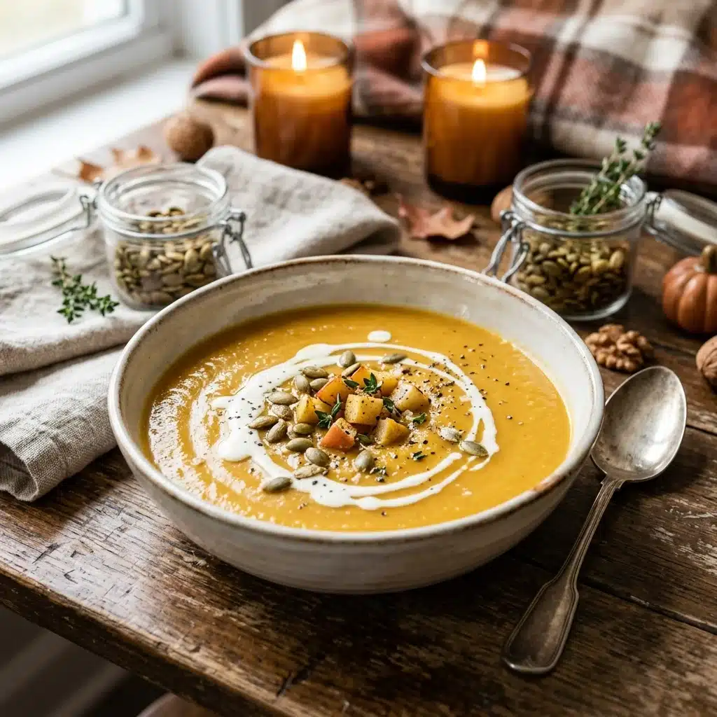Butternut Squash Apple Soup for Cozy Fall Comfort Food