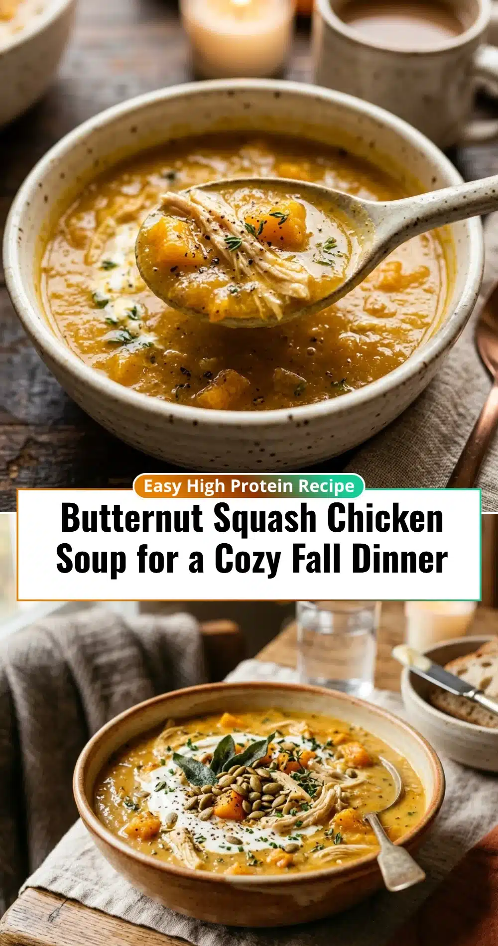 Butternut Squash Chicken Soup for a Cozy Fall Dinner
