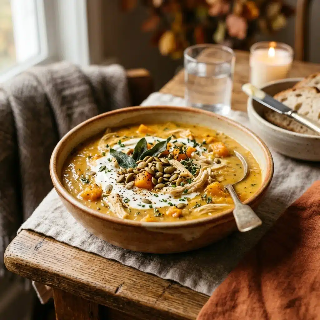 Butternut Squash Chicken Soup for a Cozy Fall Dinner