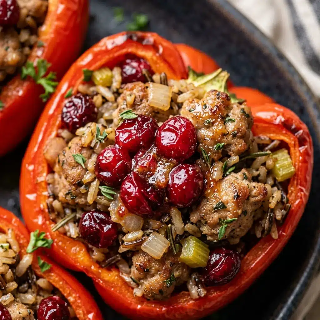 Cranberry Turkey Stuffed Peppers