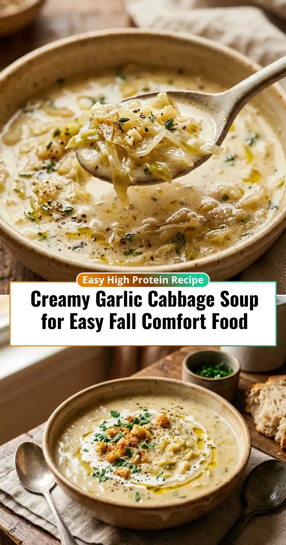 Creamy Garlic Cabbage Soup for Easy Fall Comfort Food