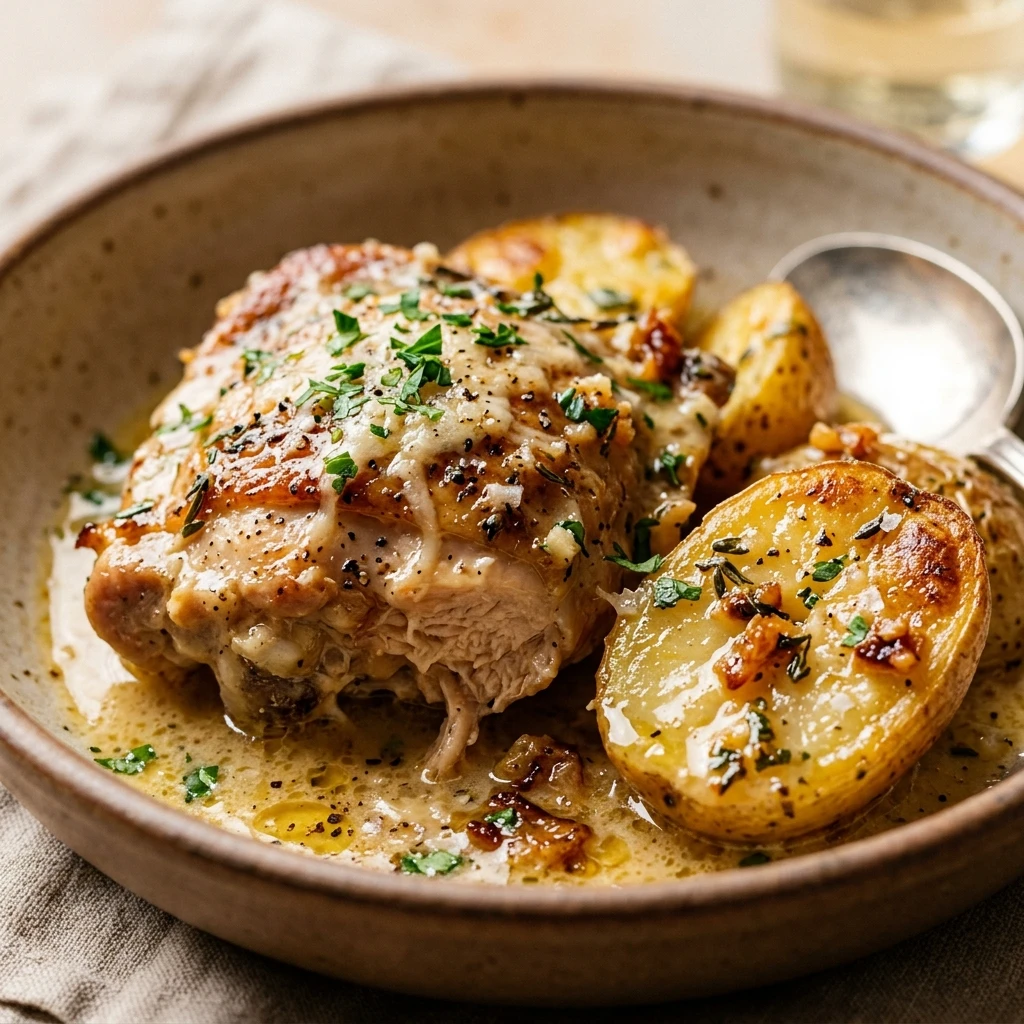 Creamy Garlic Chicken and Potatoes