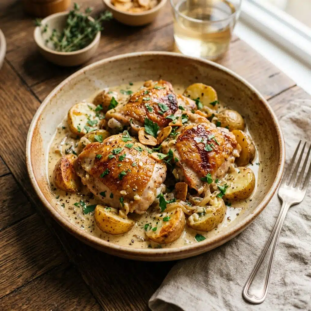 Creamy Garlic Chicken and Potatoes