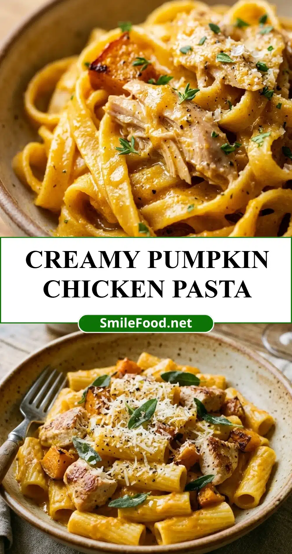 Creamy Pumpkin Chicken Pasta