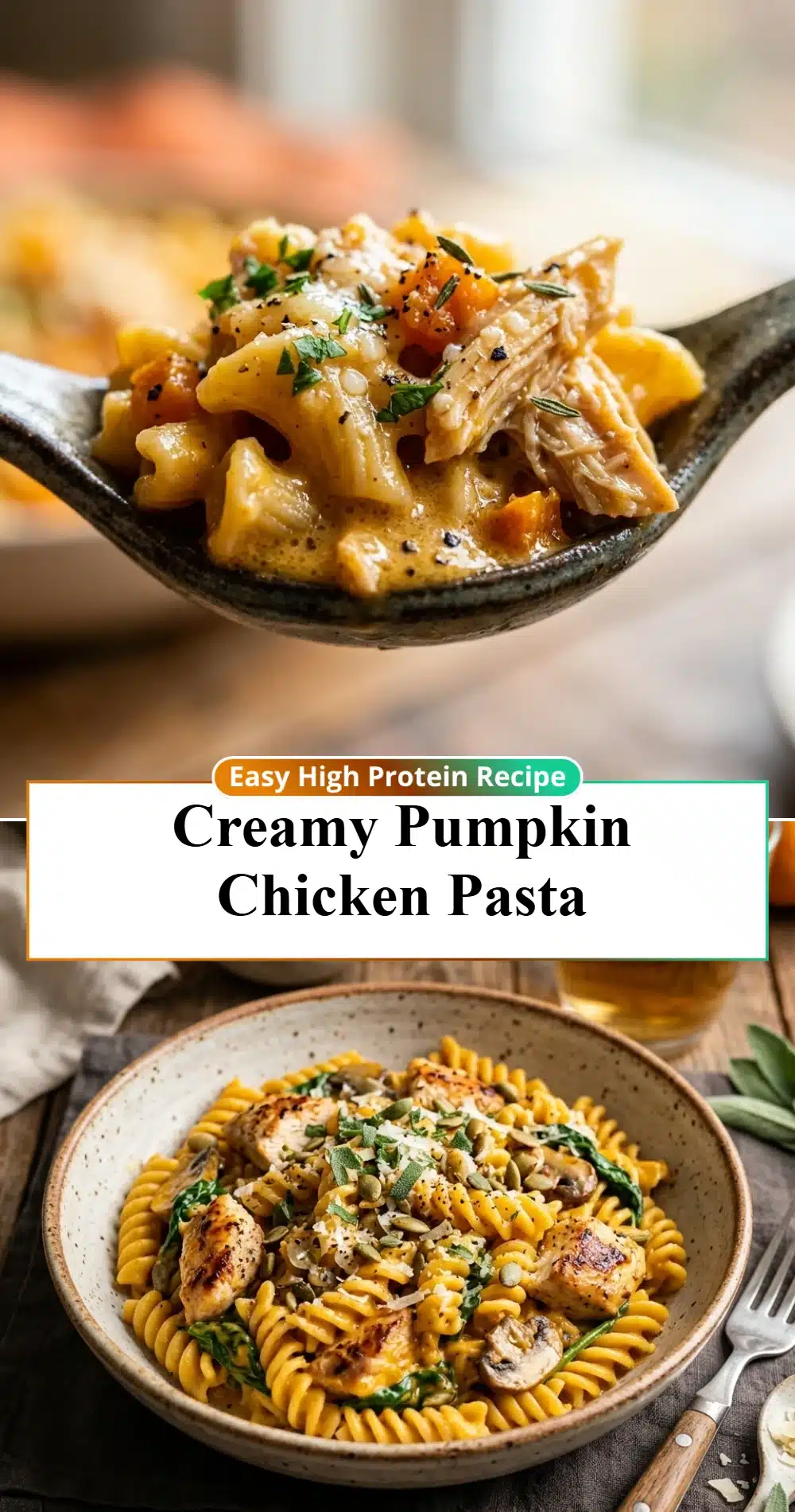 Creamy Pumpkin Chicken Pasta