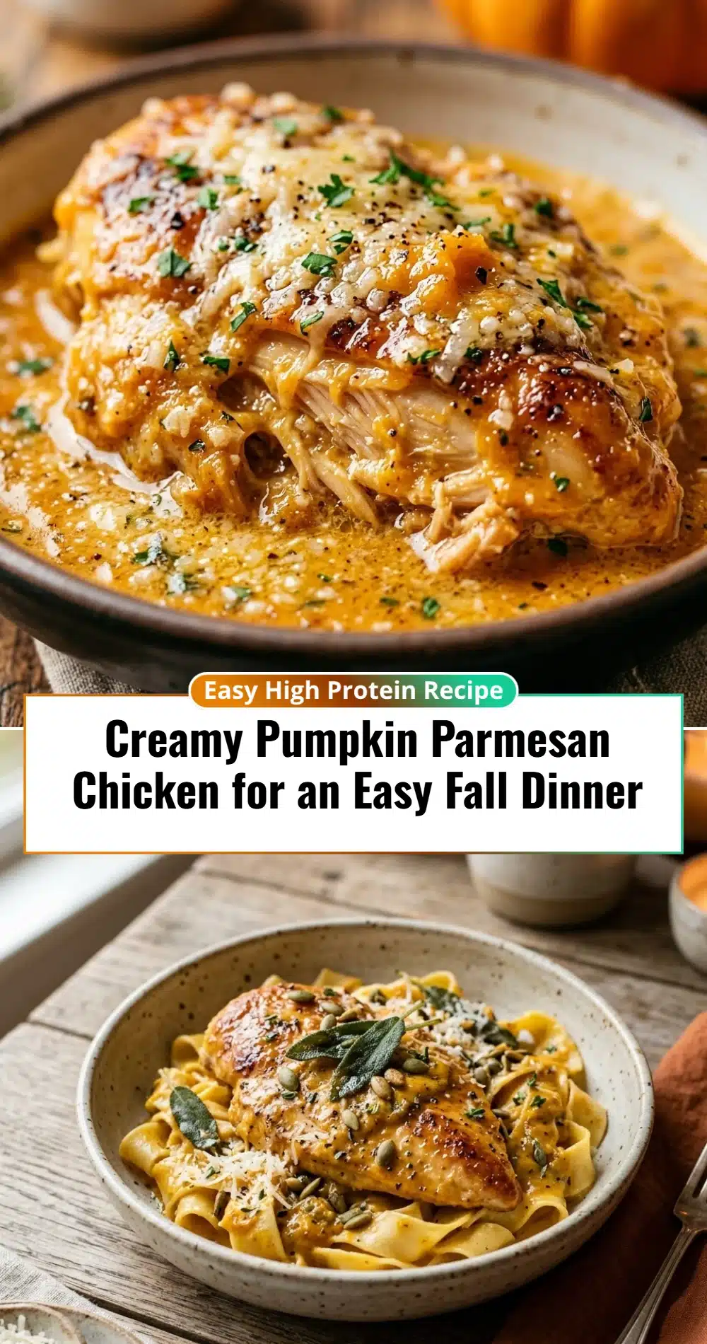 Creamy Pumpkin Parmesan Chicken for an Easy Fall Dinner