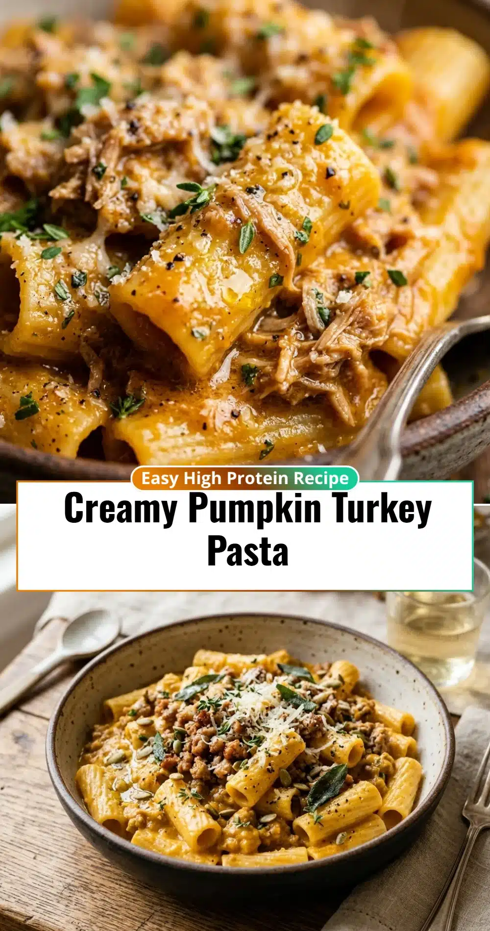 Creamy Pumpkin Turkey Pasta