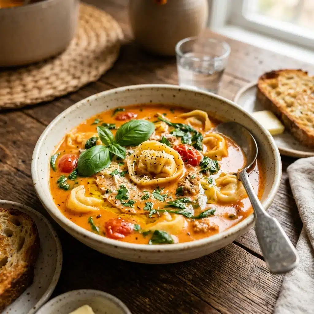 Creamy Tomato Tortellini Soup for Easy Fall Comfort Food