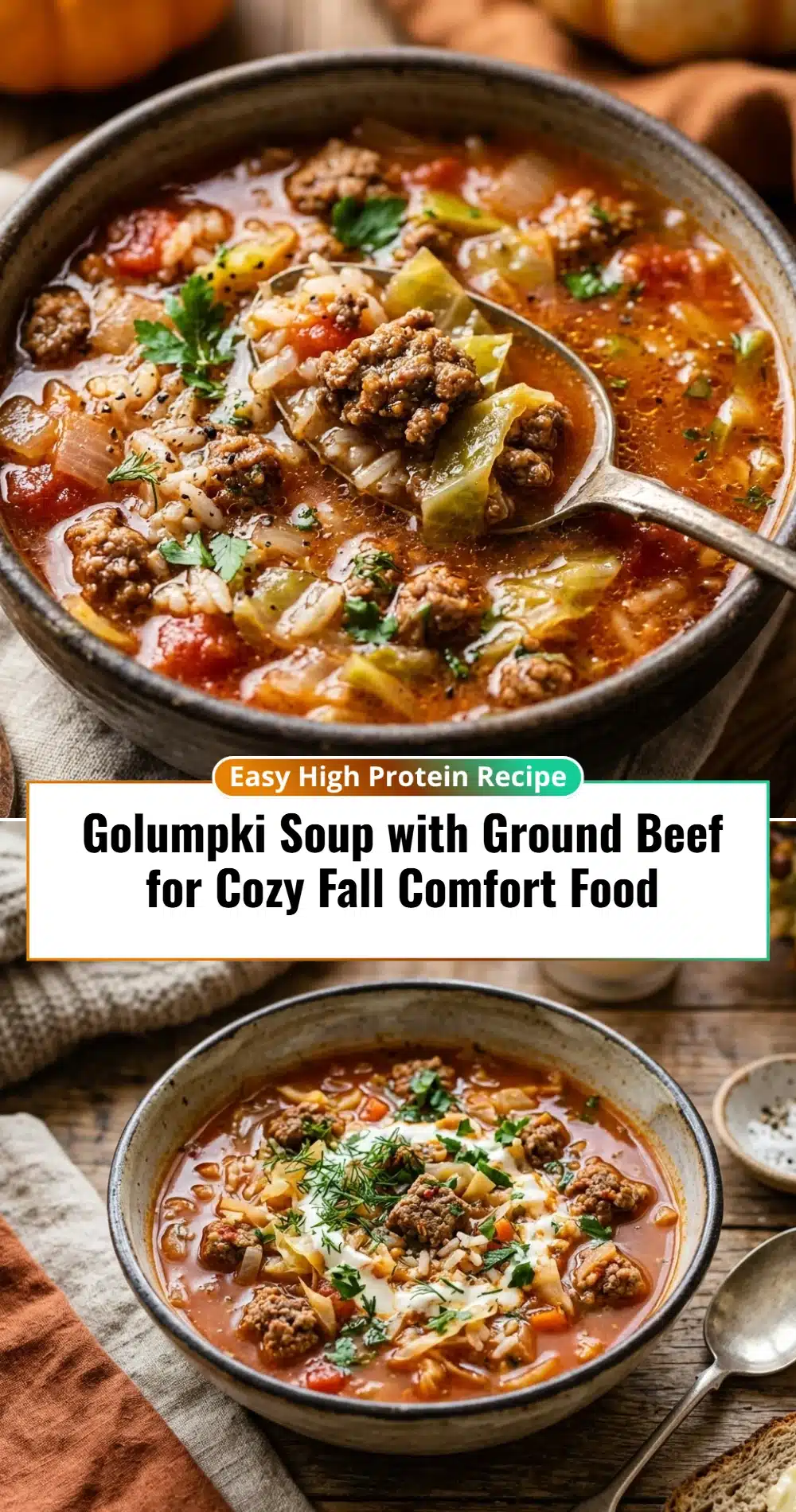 Golumpki Soup with Ground Beef for Cozy Fall Comfort Food