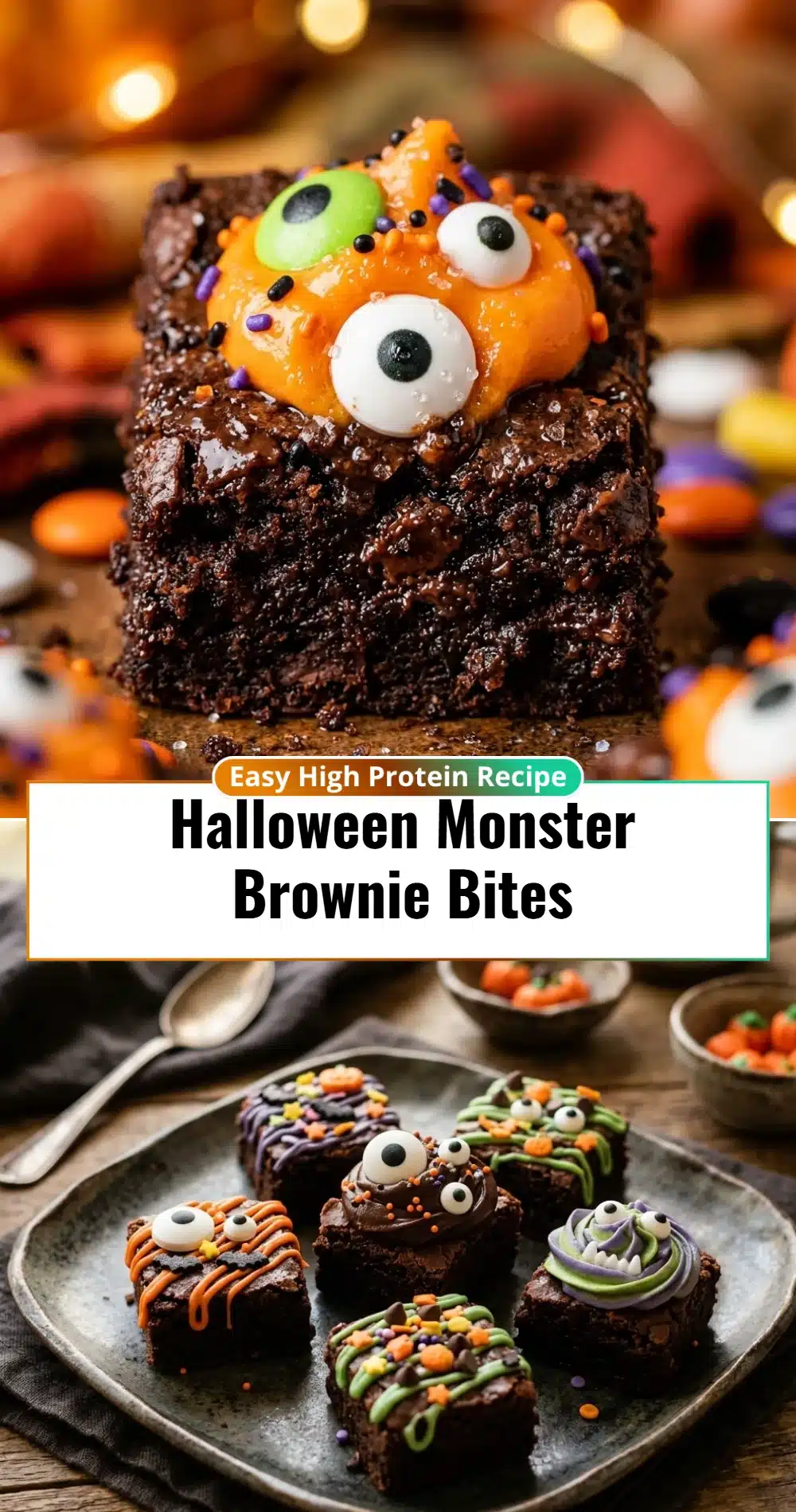 Halloween Monster Brownie Bites