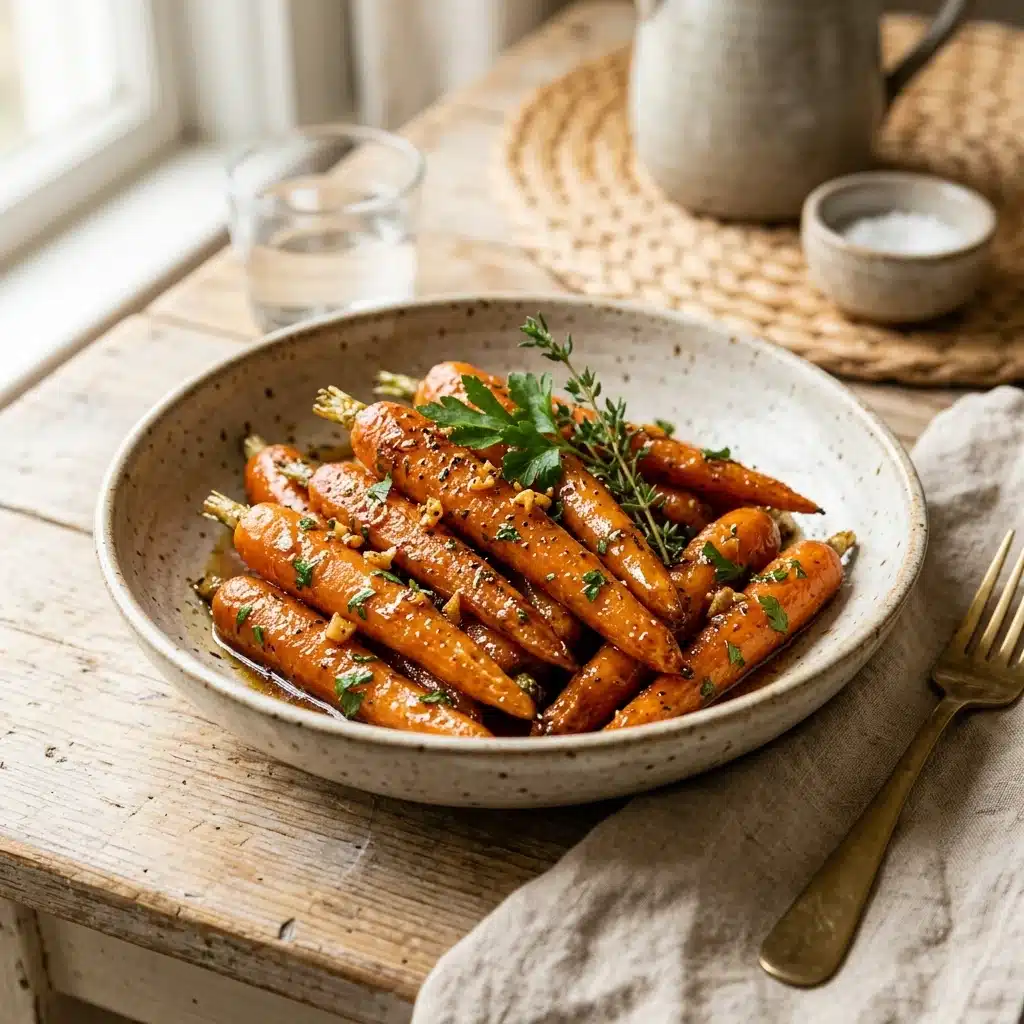 Honey Garlic Roasted Carrots