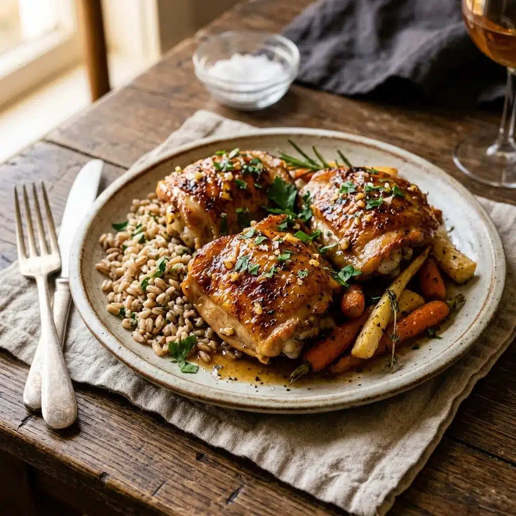 Maple Garlic Chicken Thighs