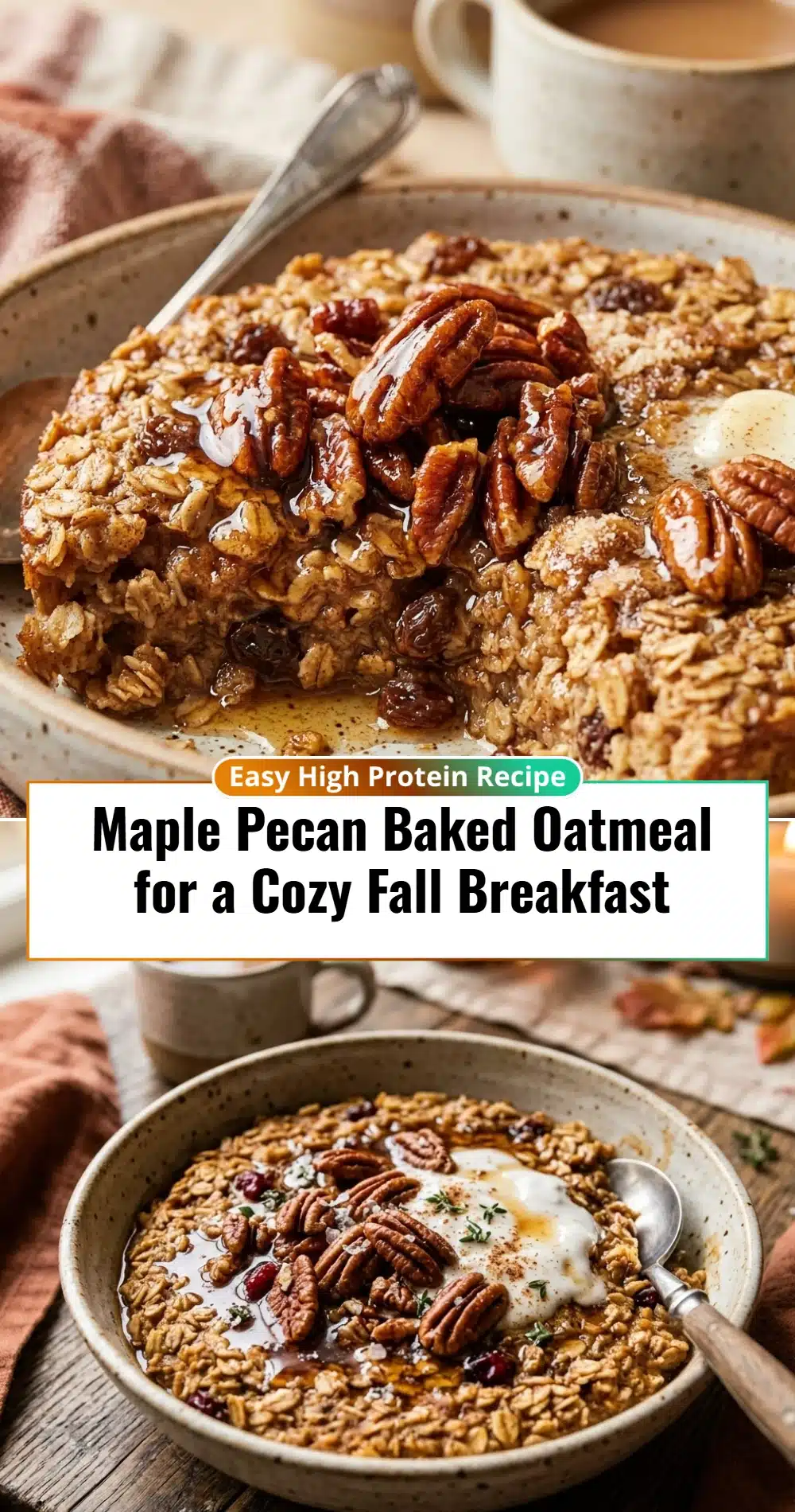 Maple Pecan Baked Oatmeal for a Cozy Fall Breakfast