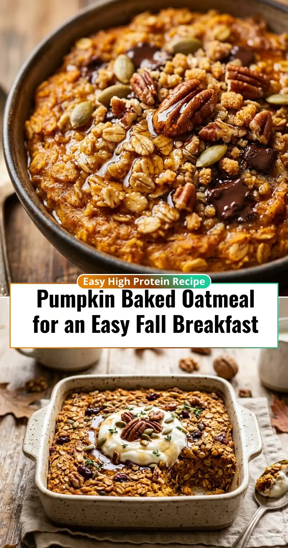 Pumpkin Baked Oatmeal for an Easy Fall Breakfast
