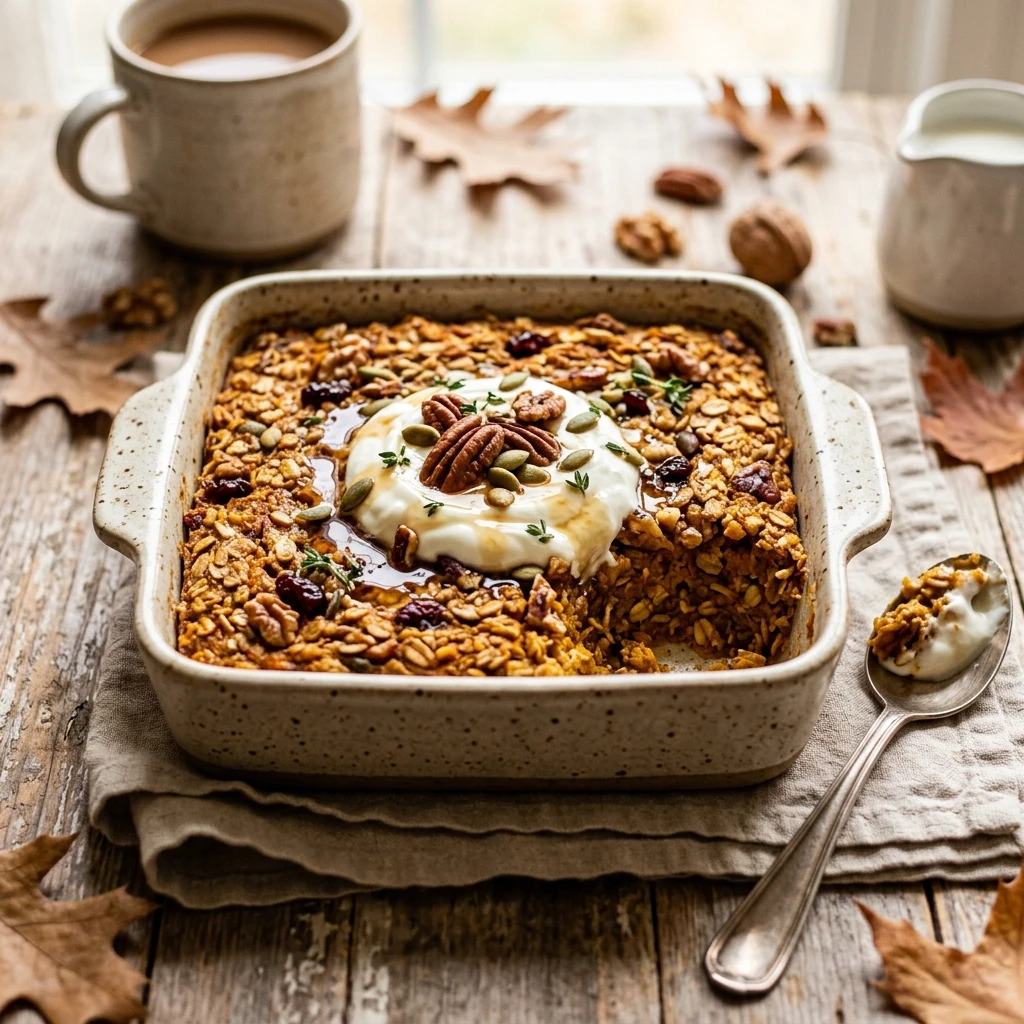 Pumpkin Baked Oatmeal for an Easy Fall Breakfast