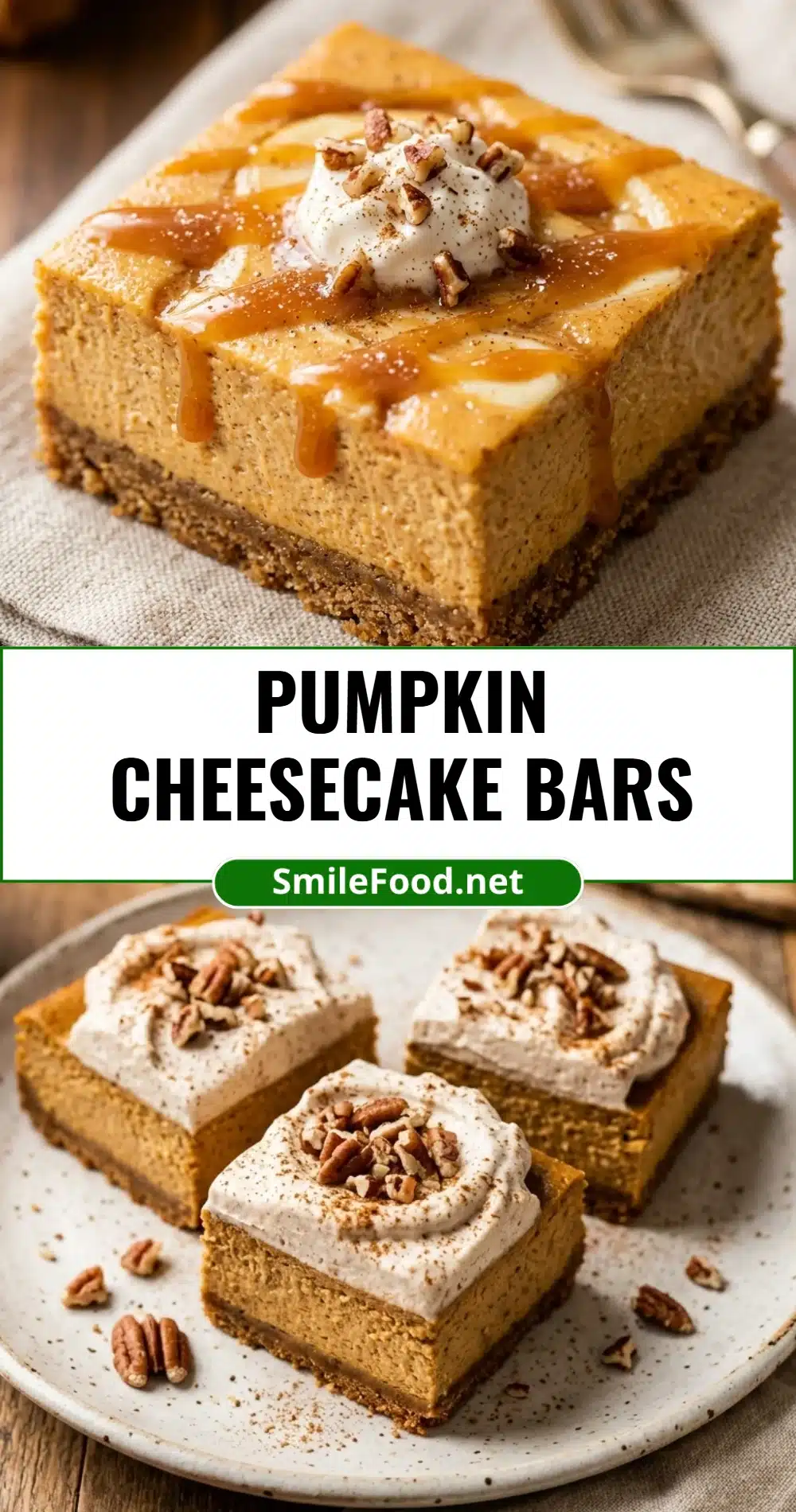 Pumpkin Cheesecake Bars