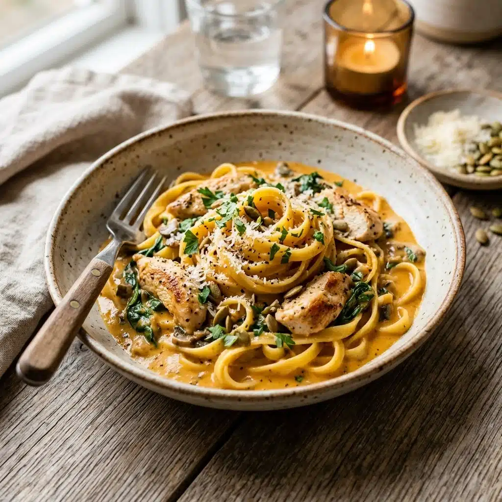 Pumpkin Chicken Alfredo