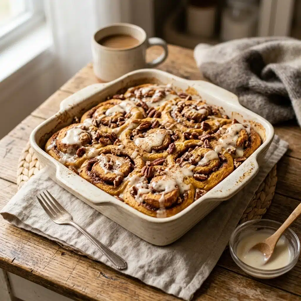 Pumpkin Cinnamon Roll Casserole for a Cozy Weekend Breakfast