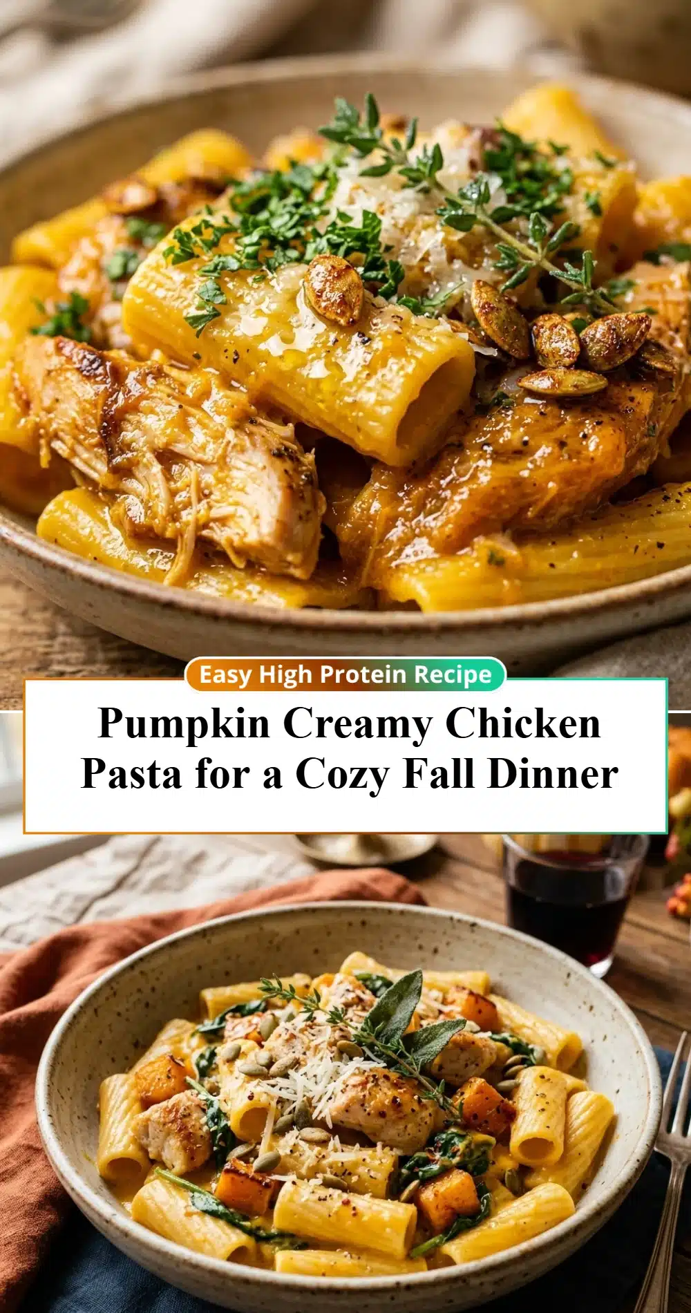 Pumpkin Creamy Chicken Pasta for a Cozy Fall Dinner