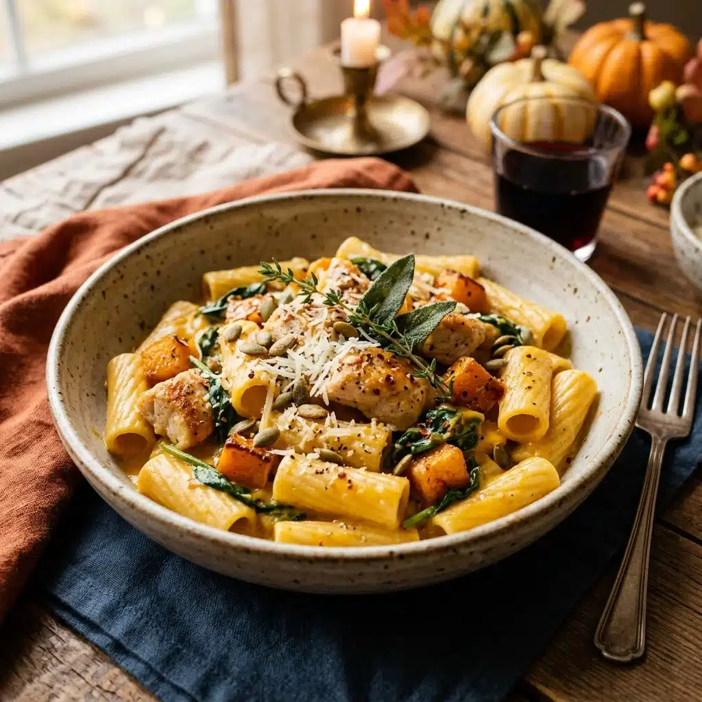 Pumpkin Creamy Chicken Pasta for a Cozy Fall Dinner