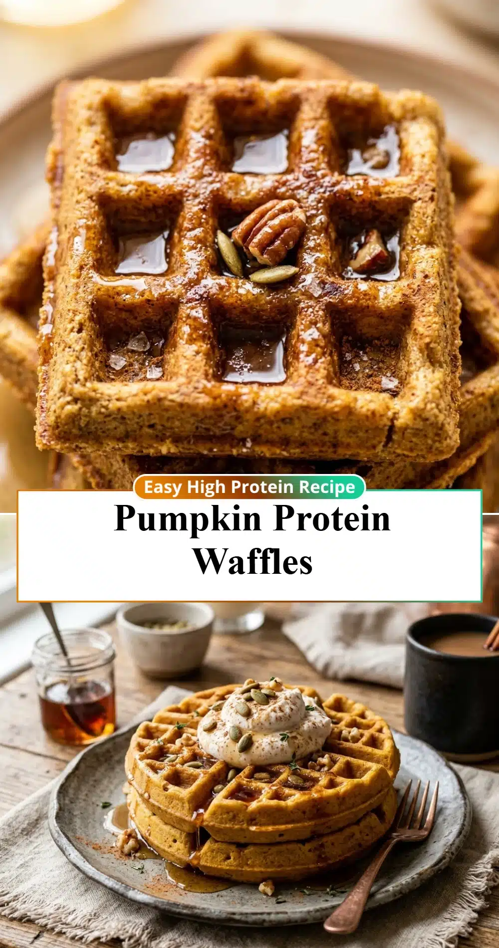 Pumpkin Protein Waffles