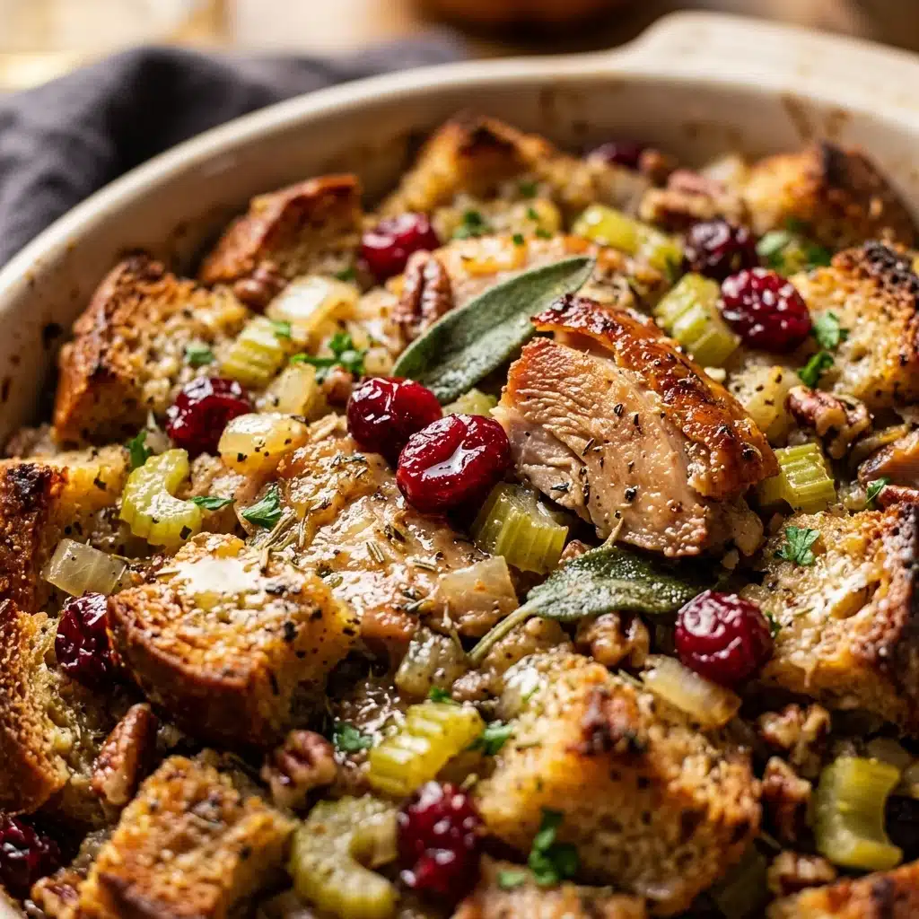 Thanksgiving Turkey Stuffing Casserole for an Easy Holiday Dinner
