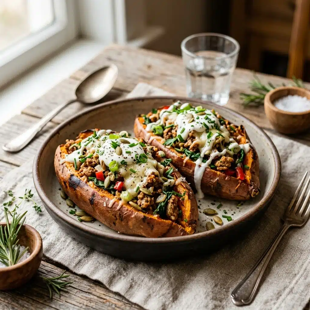 Turkey Stuffed Sweet Potatoes