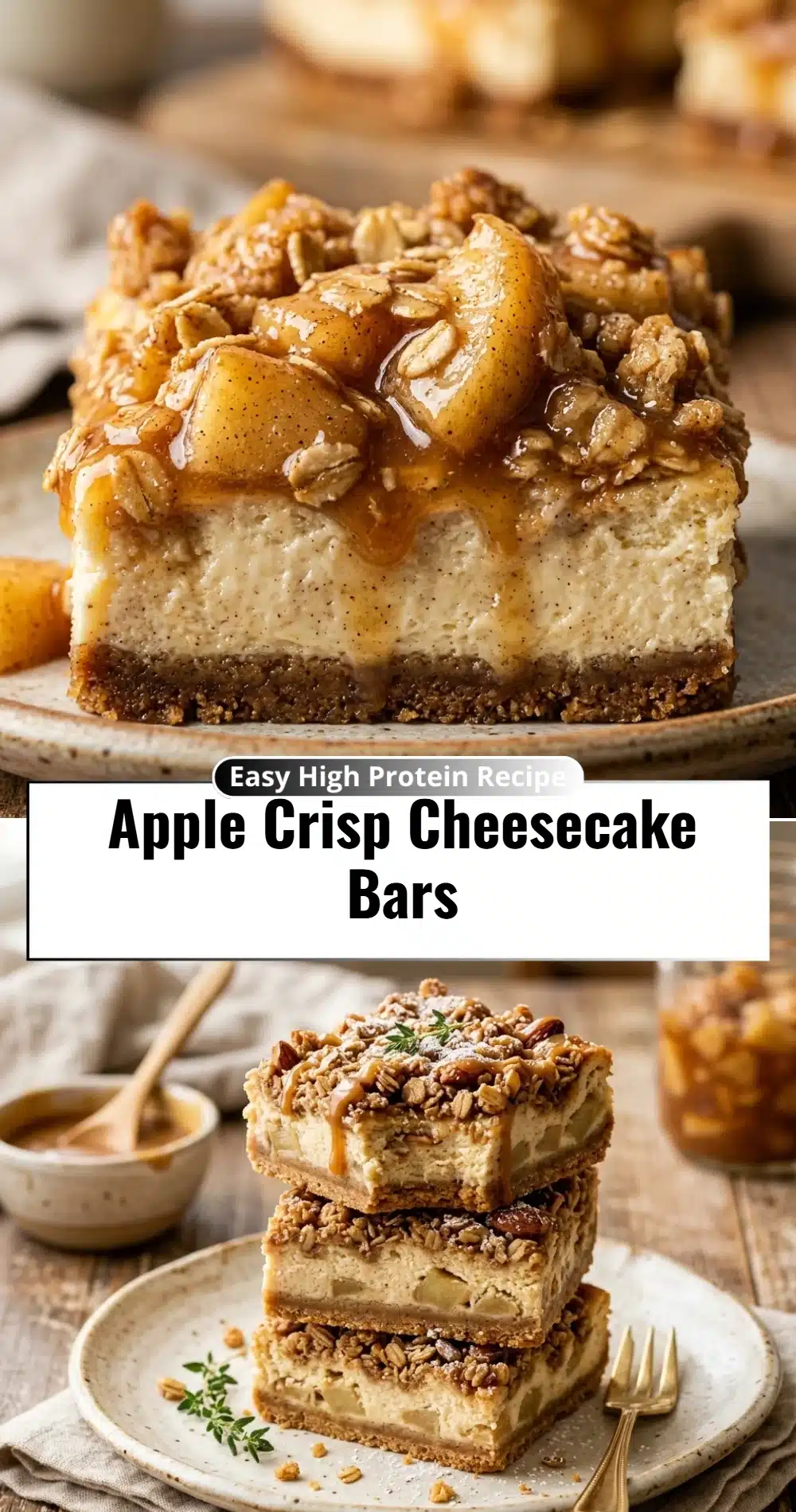 Apple Crisp Cheesecake Bars