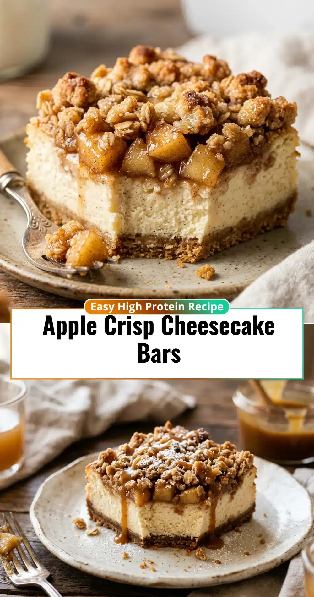 Apple Crisp Cheesecake Bars