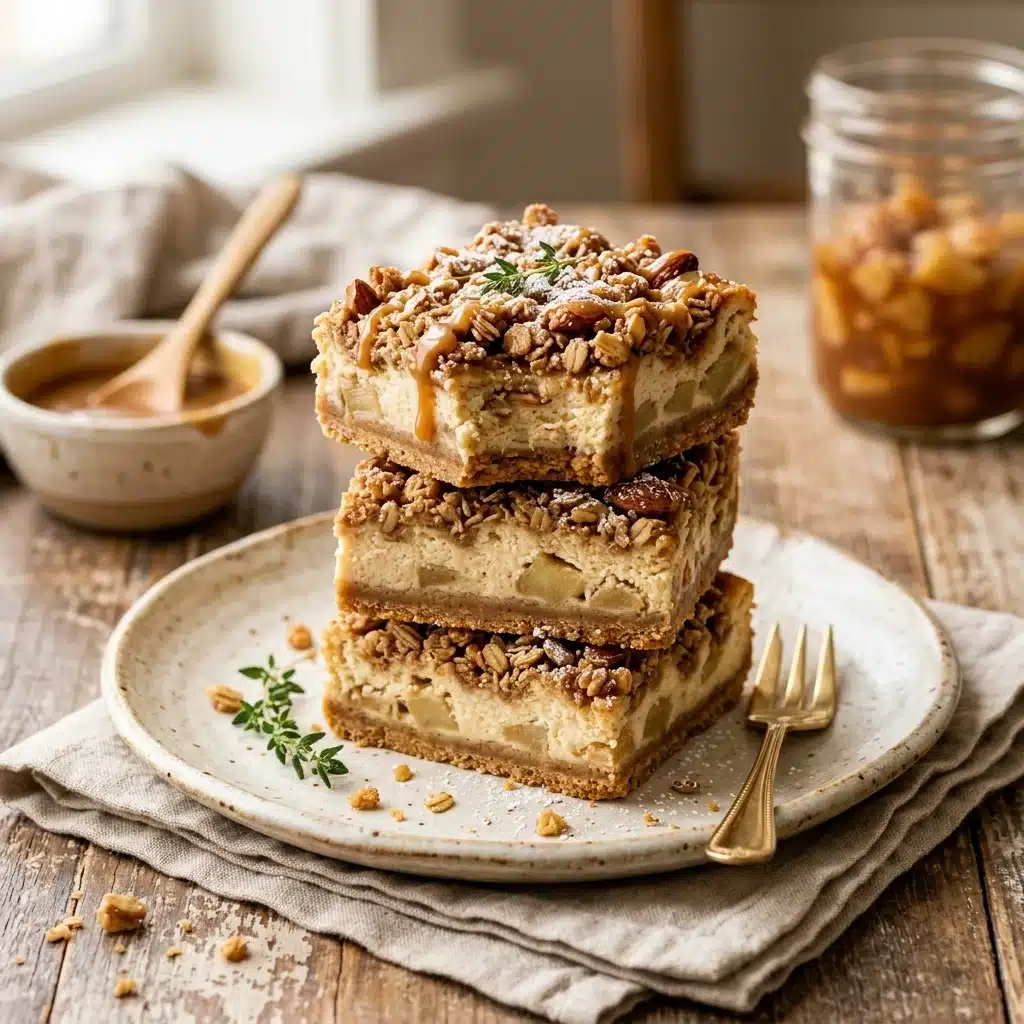 Apple Crisp Cheesecake Bars