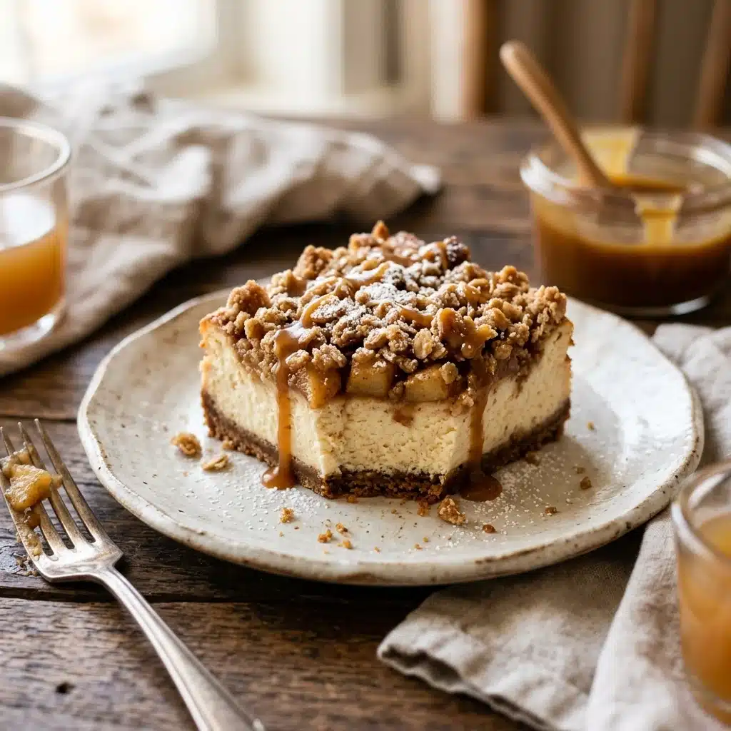 Apple Crisp Cheesecake Bars